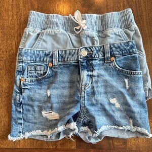 Denim and Light Blue Kids Shorts Set
